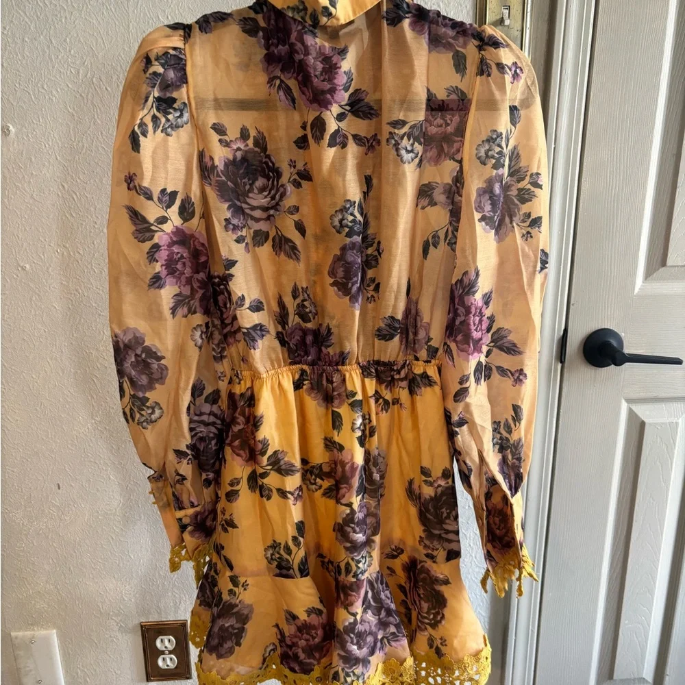 Beulah Yellow Floral Long Sleeve Dress‎